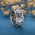 Antique Silver 925 Flower ring moissanite wedding band