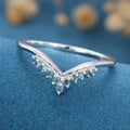 Blue-Green Sapphire Curved Wedding Band Ring