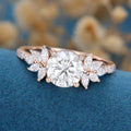 7mm Round cut Moissanite Cluster | Half Eternity Engagement ring