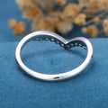 Natural Sapphire | Diamond Curved Wedding Band Ring
