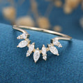 Marquise cut Moissanite | diamond Curved Wedding Band Ring for Women