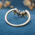 Marquise cut Moissanite | diamond Curved Wedding Band Ring for Women