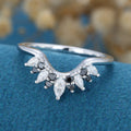 Moissanite | Black diamond Curved Wedding Band Ring