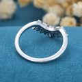 Moissanite | Black diamond Curved Wedding Band Ring