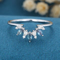 Marquise cut Alexandrite Curved Wedding Band Ring