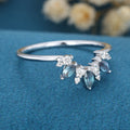 Marquise cut Alexandrite Curved Wedding Band Ring