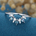 Marquise cut Alexandrite Curved Wedding Band Ring