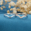 Double Diamond Curve Wedding Band Matching Engagement ring