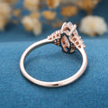 Marquise cut Moissanite  Cluster Engagement Ring