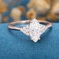 Marquise cut Moissanite  Cluster Engagement Ring