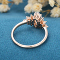 Marquise cut Moissanite Cluster Engagement ring