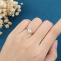 Round cut Moissanite Engagement Ring Bridal Set