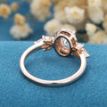 Oval cut Moissanite Halo Engagement ring