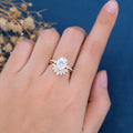 Oval cut Moissanite Engagement ring Bridal Set