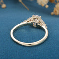 Oval cut Moissanite Cluster Engagement Ring