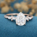 1.5 Carat Pear cut Moissanite Half eternity Engagement ring