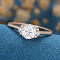 Round cut Moissanite Engagement ring