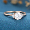 Round cut Moissanite Engagement ring