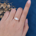 1 Carat Round cut Moissanite Cluster Engagement ring