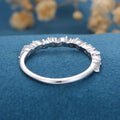 Moissanite | Diamond Half Eternity Wedding Band