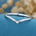 Diamond Curved Wedding Band Ring Matching Engagement ring