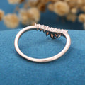Marquise cut Moissanite | Diamond Curved Wedding Band Ring