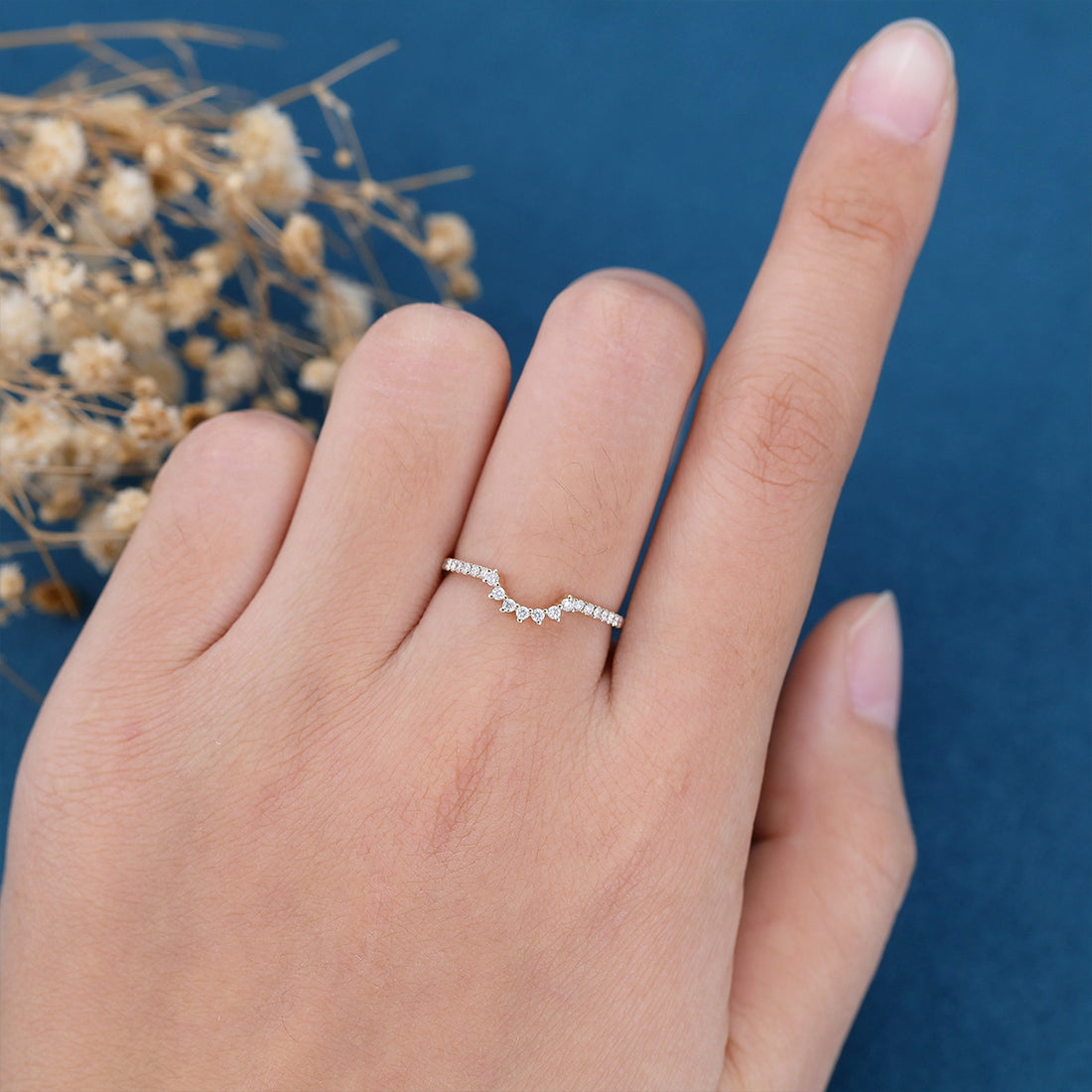 Moissanite | diamond half eternity Wedding Band Ring