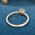 Round cut Moissanite Minimalist Engagement Ring