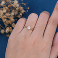 Round cut Moissanite Minimalist Engagement Ring