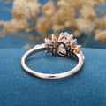 Pear cut Moissanite Cluster Engagement ring