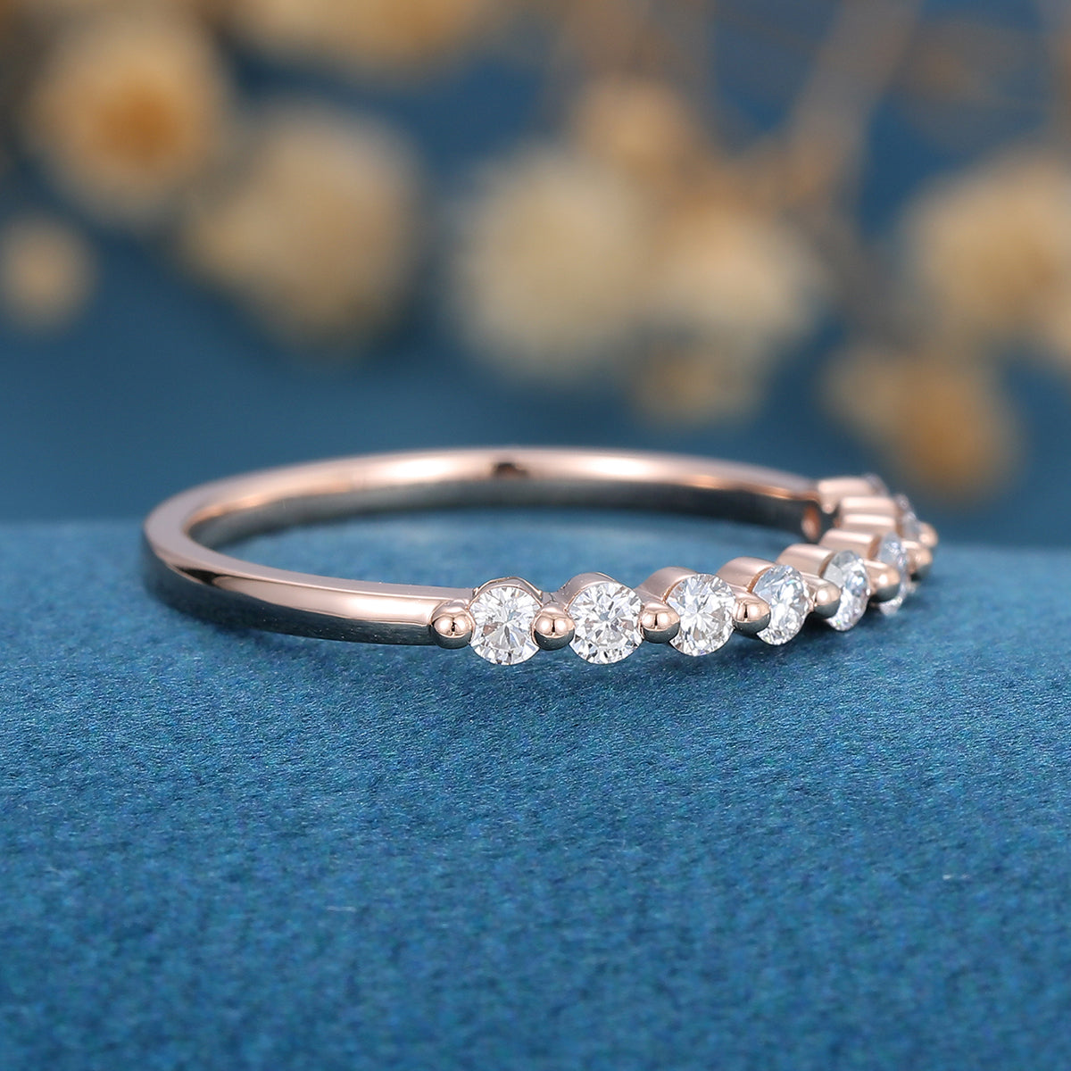 Moissanite | Diamond Half Eternity Wedding (Anniversary)Band