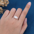 2 Carat Princess cut Moissanite cluster Engagement Ring