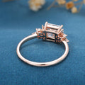 2 Carat Princess cut Moissanite cluster Engagement Ring