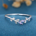Marquise Tanzanite leaf Curved Wedding Band Ring