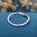 Marquise Tanzanite leaf Curved Wedding Band Ring