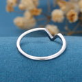 Round cut Diamond Chevron Wedding Band Ring