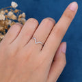 Round cut Diamond Chevron Wedding Band Ring