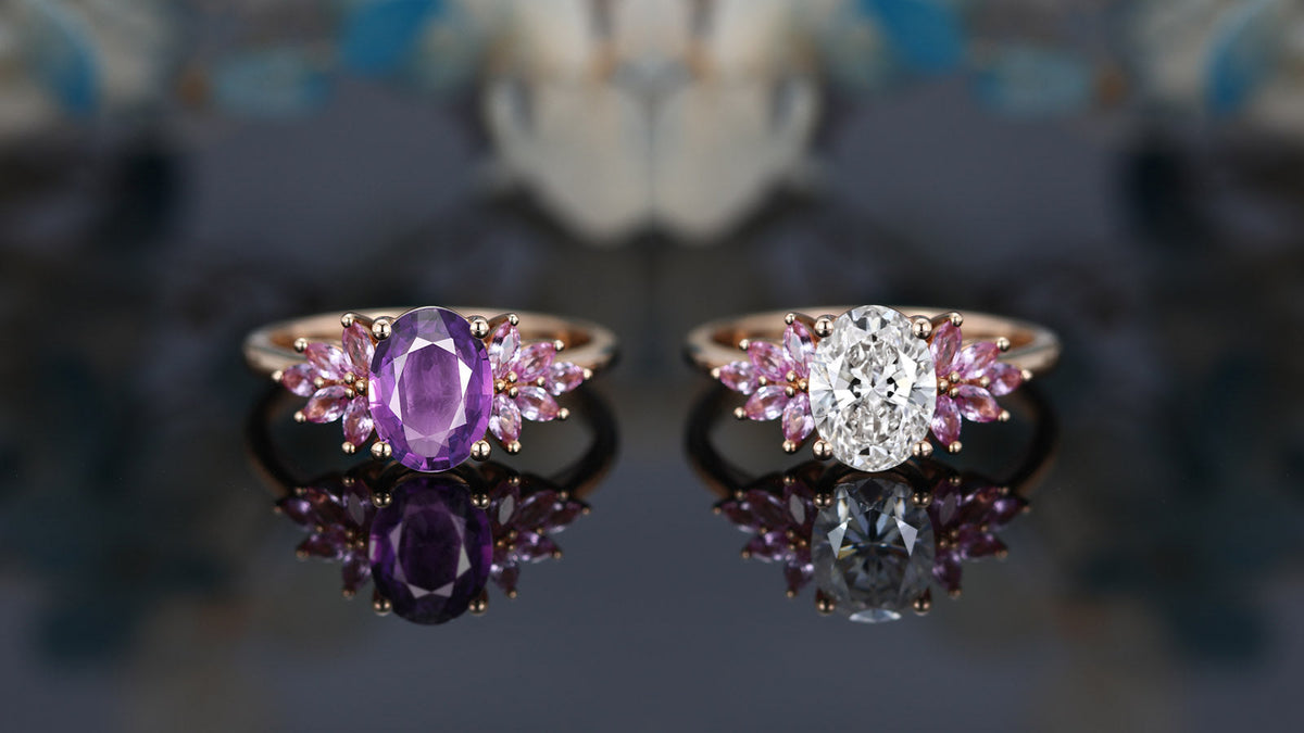 Amethyst vs Diamond Engagement Rings: The Complete 2026 Guide for Modern Couples