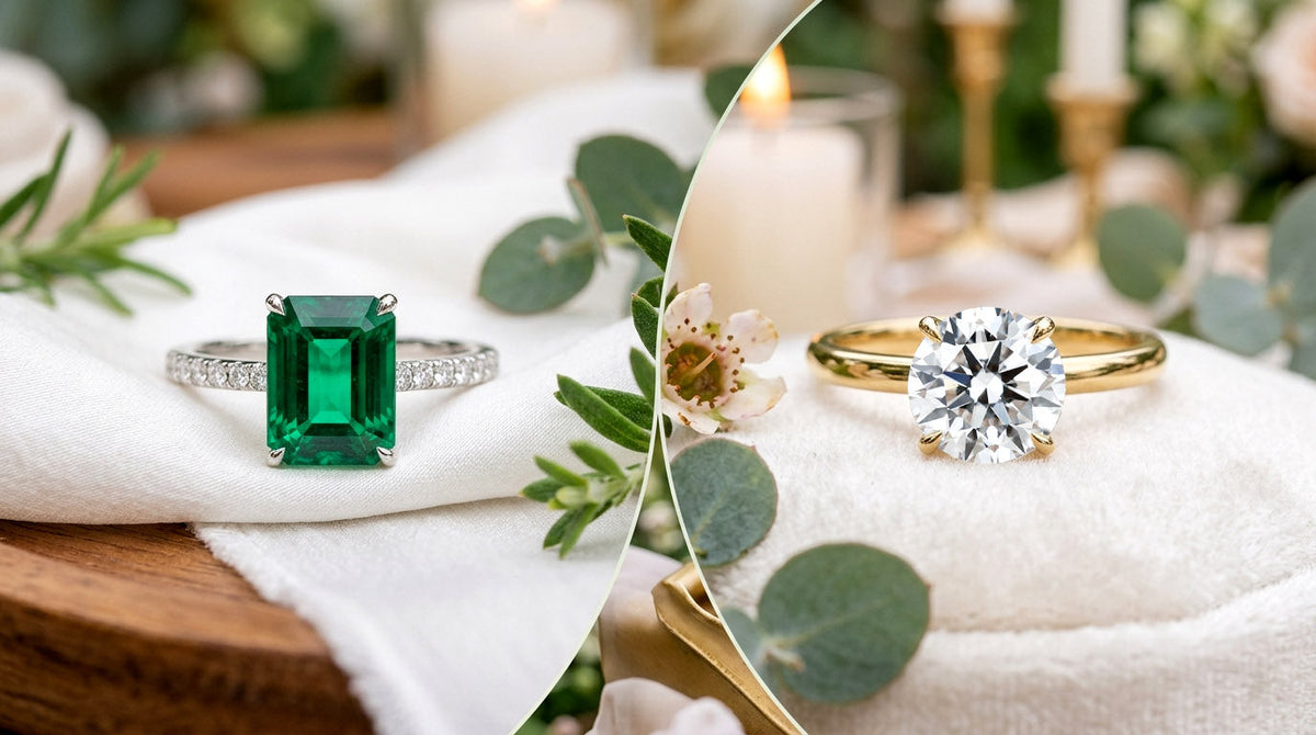 Lab Grown Emerald vs Lab Grown Diamond Engagement Rings: Which One Is Right for You?