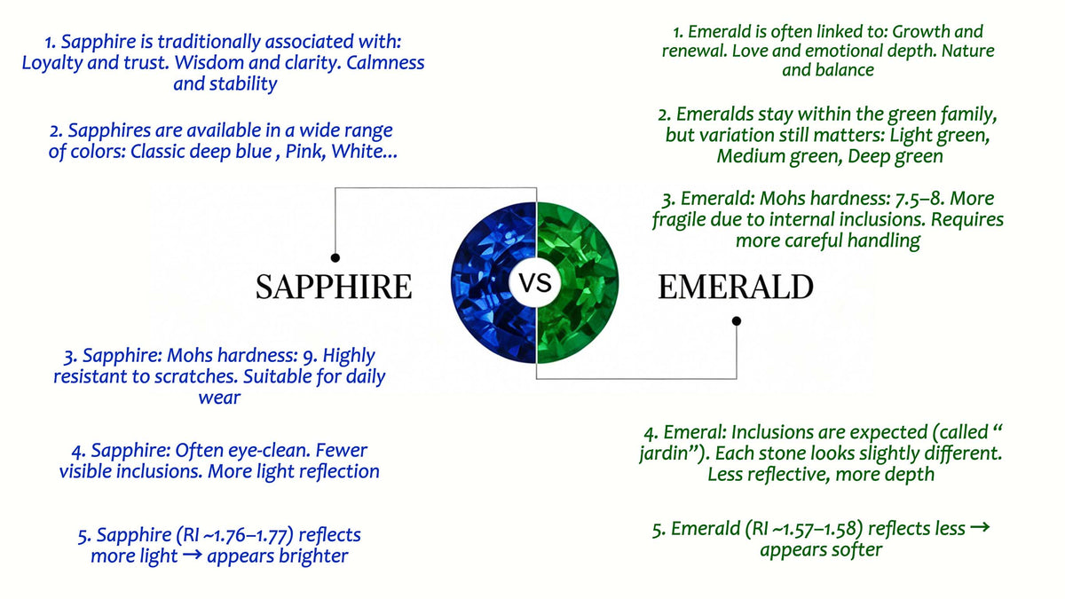 Sapphire Ring vs Emerald Ring: Beauty, Meaning, and What Really Sets Them Apart