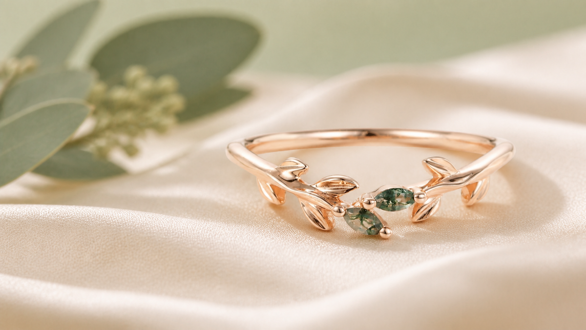 Woman-Gemstone Wedding Bands