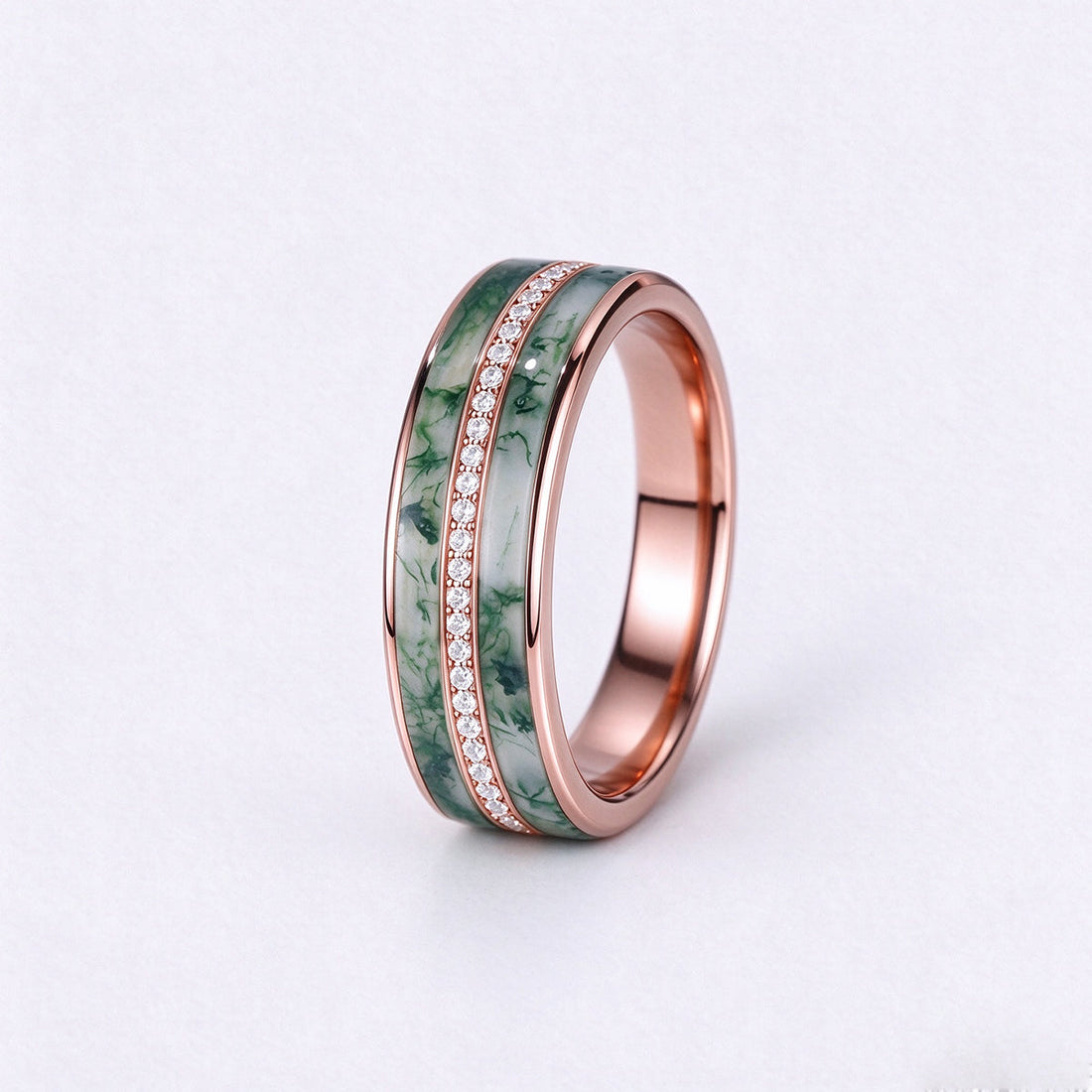 Nature Inspired Men's Diamonds Engagement Band | Solid gold Men Ring