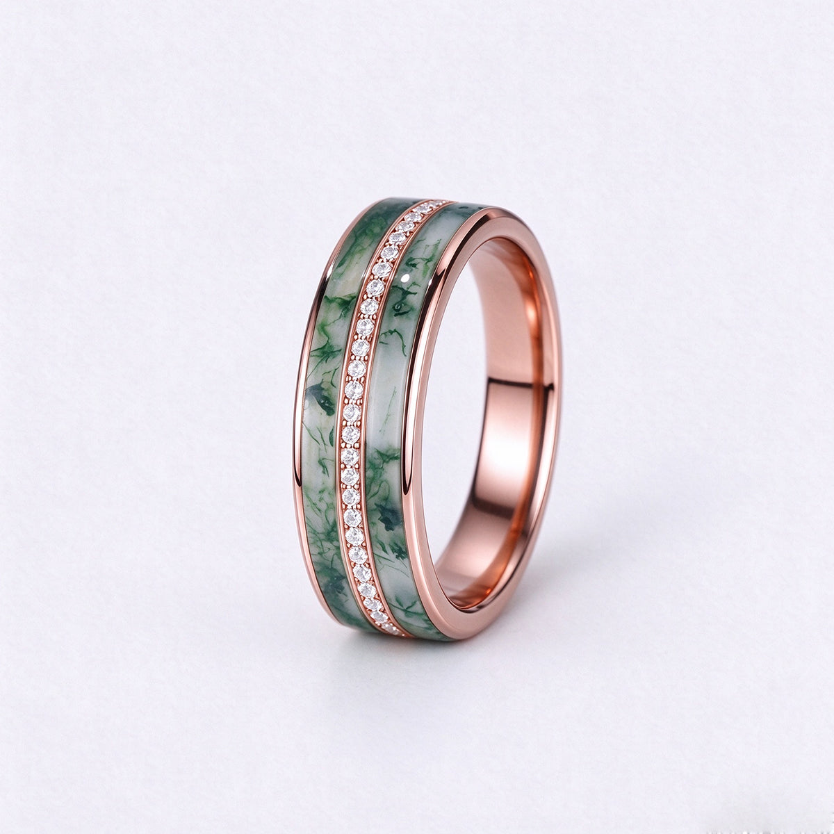 Nature Inspired Men's Diamonds Engagement Band | Solid gold Men Ring