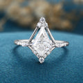 1.0CT~5.0CT Kite cut Cluster Lab Grown Diamond Halo Engagement Ring