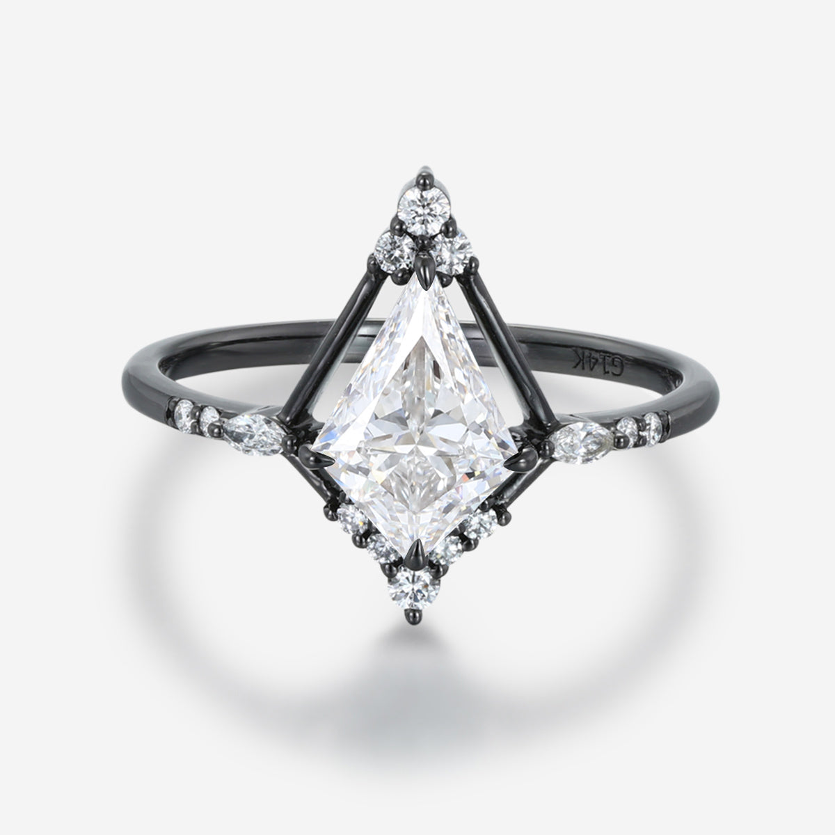 1.0CT~5.0CT Kite cut Cluster Lab Grown Diamond Halo Engagement Ring