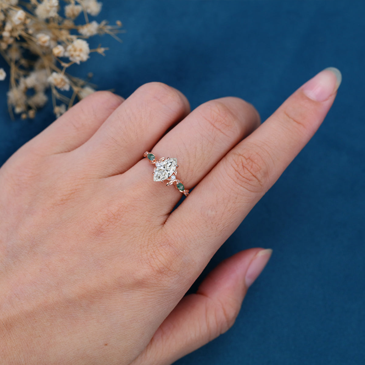 1.0CT~5.0CT Marquise cut Lab Grown Diamond Engagement Ring