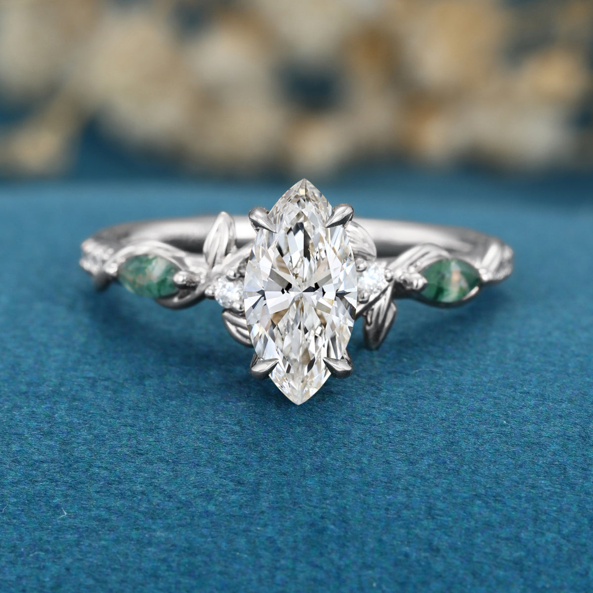 1.0CT~5.0CT Marquise cut Lab Grown Diamond Engagement Ring
