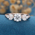 1.0CT~5.0CT Round cut Lab Grown Diamond Cluster Engagement Ring