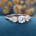 1.0CT~5.0CT Round cut Lab Grown Diamond Cluster Engagement Ring