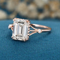 1.0CT~5.0CT Emerald cut Lab Grown Diamond Engagement Ring